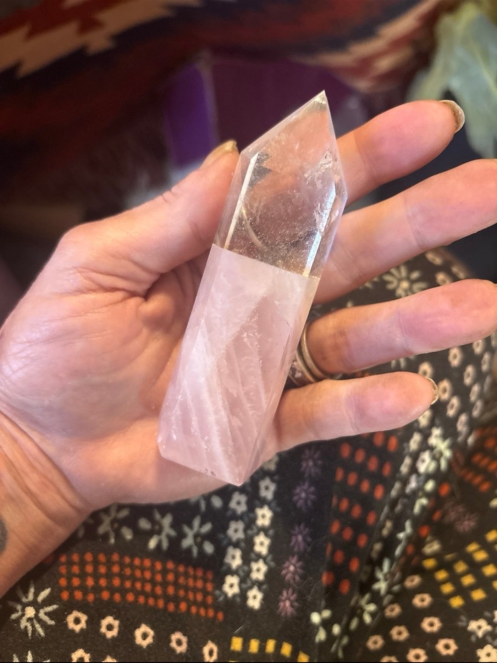 Rose Quartz Point Crystal Tower - Light Pink Healing Stone